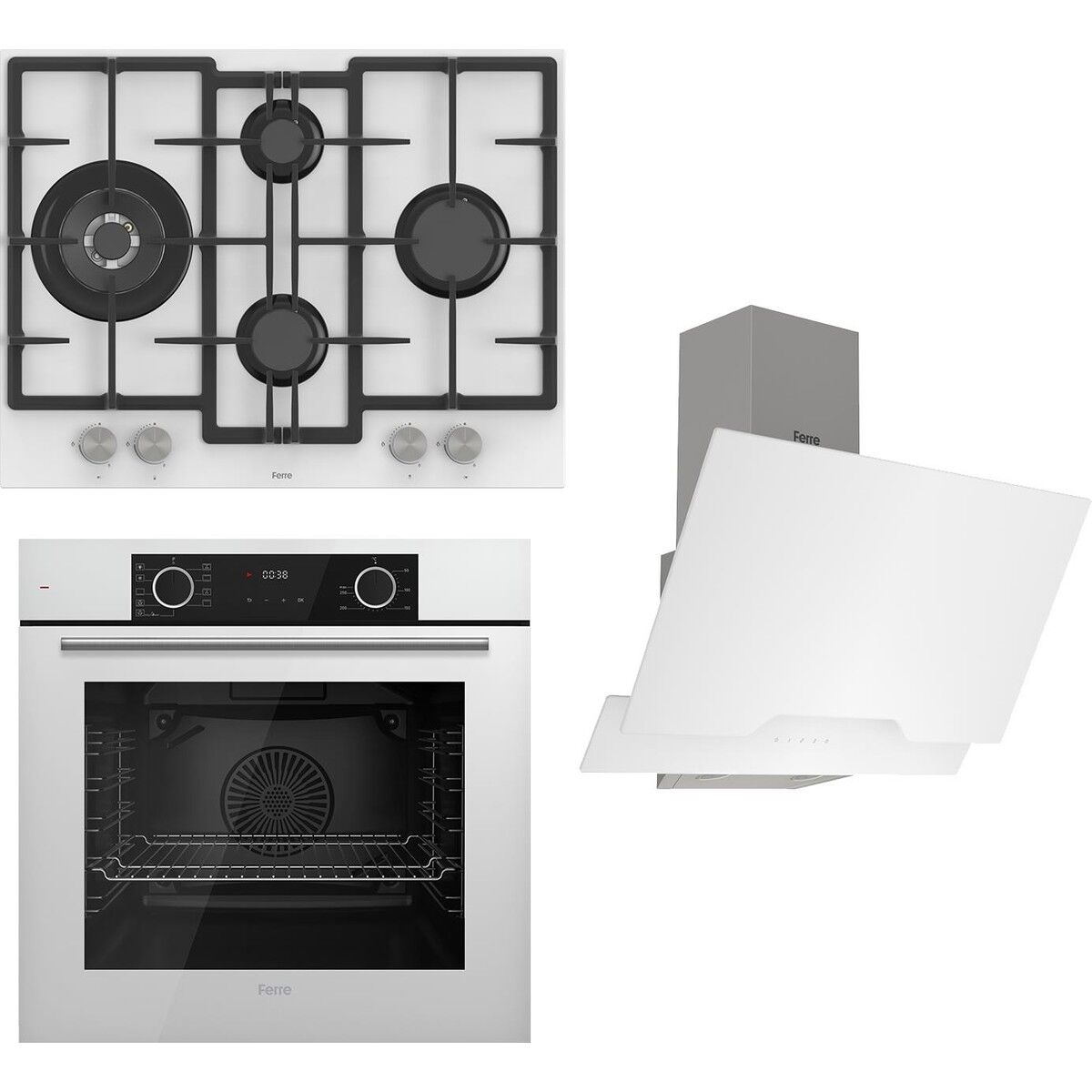 Ferre Fryart Serisi Airfry Pişirme Beyaz Set (ED076 + XE63CB +D064 )