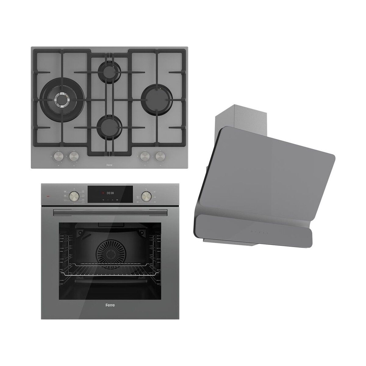 Ferre Flowart Serisi Gri Set (ED078+ QMS63CPR +D082 )