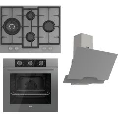 Ferre Flowart Basic Serisi Gri Ankastre Set (ED078+ XE62CPR + D065 )