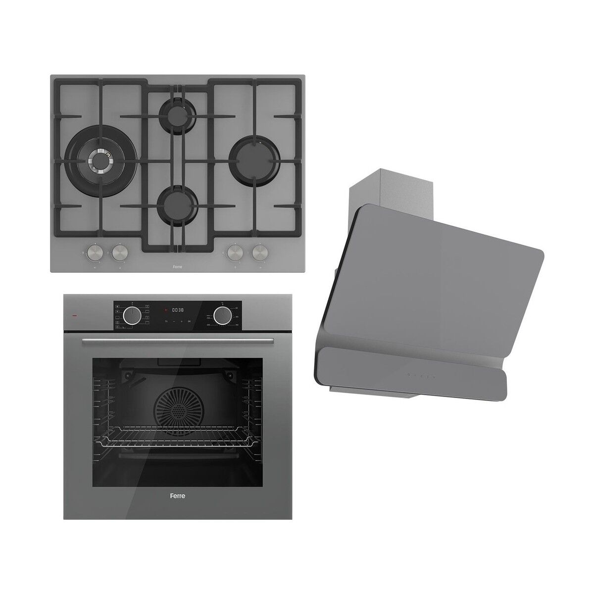 Ferre Fryart Serisi Airfry Pişirme Gri Set (ED078 + XE63CPR +D082 )