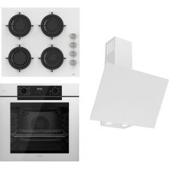 Ferre Steamart-Fryart-Sılentart Serisi Beyaz Set (CS206 + QEP63CB +D078-SA) - Emaye Izgara