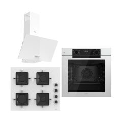 Ferre White FryArt 3 Lü Ankastre Set ( QEP63CB - SS206 - D081-SA ) A++ Sessiz Davlumbaz