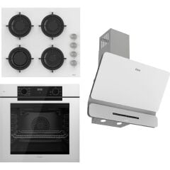 Ferre Steamart-Fryart-Sılentart Serisi Beyaz Set (CS206 + QEP63CB +D081-SA) - Emaye Izgara