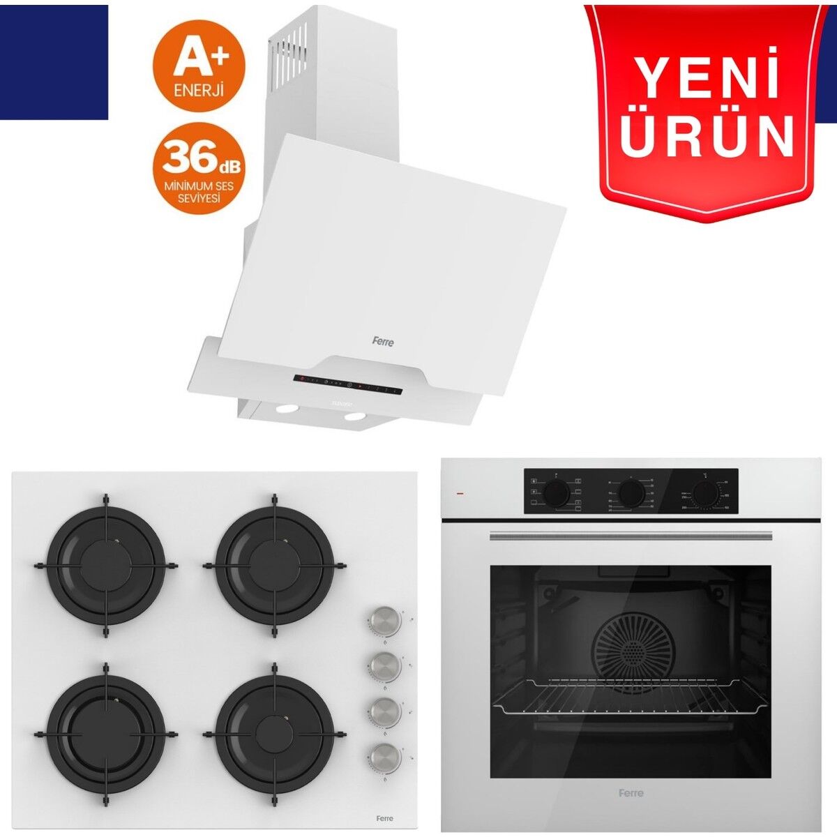 Ferre Fryart Serisi - Silenart Ankastre Set (XE63CB + CS206 -Fa + D064 -Sa)