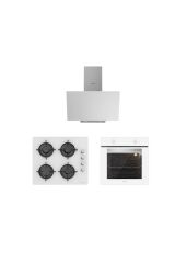 Silverline 3'lü Beyaz Cam Ankastre Set (3481 Flam 60 Beyaz+cs5349w01+bo6501w01)