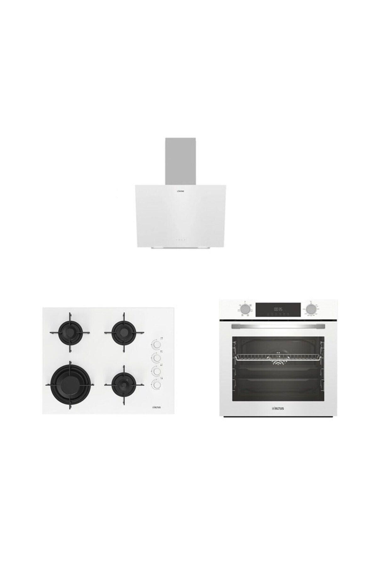 Altus ALA 322 W Fırın 189 DW Ocak 570 W Davlumbaz Beyaz Ankastre Set
