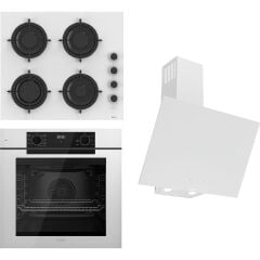 Ferre Steamart-Fryart-Sılentart Serisi Beyaz Set (CS206-FA + QEP63CB +D078-SA) - Emaye Izgara