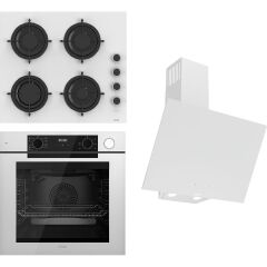 Ferre Steamart-Fryart-Sılentart Serisi Beyaz Set (CS206-FA + QEP64CB +D078-SA ) - Emaye Izgara