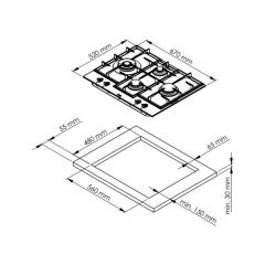 Ferre ED076 Wfa 67 cm Kademe Kontrollü Beyaz Ocak