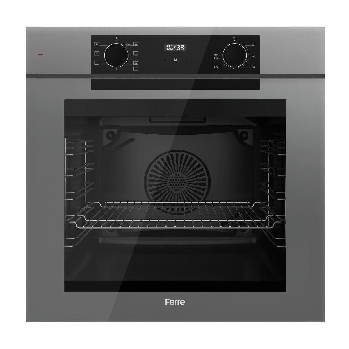 Ferre QEP63CPR Fryart Serisi Gri Ankastre Fırın (0+7 Konum)