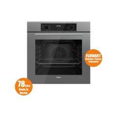 Ferre QBL63CPR Flowart Serisi Gri Ankastre Fırın (0+7 Konum)