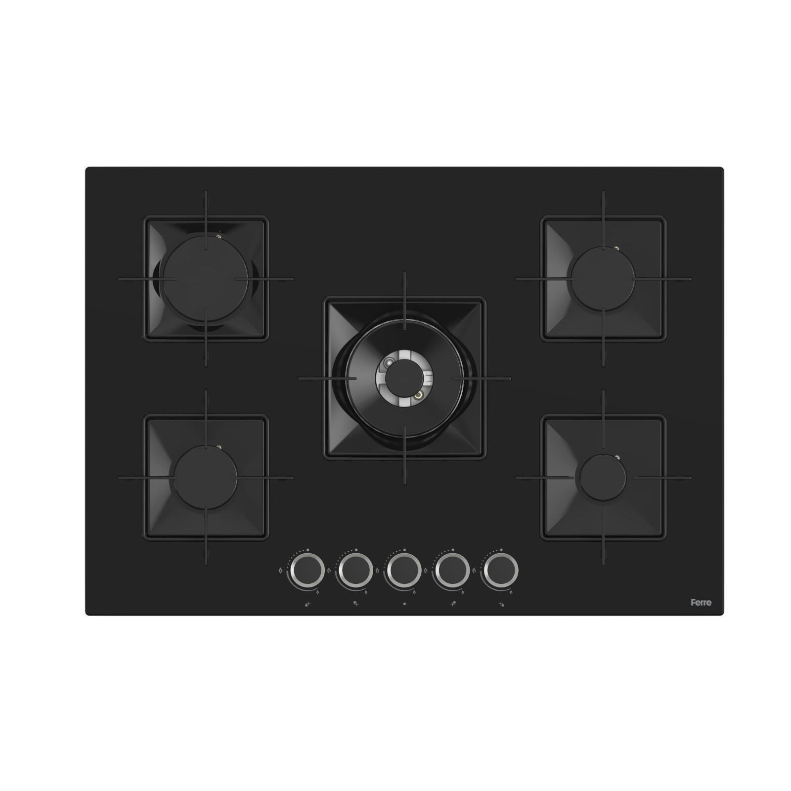 Ferre Ss035 Kare Emaye Izg.75 Cm Si̇yah Cam Ocak