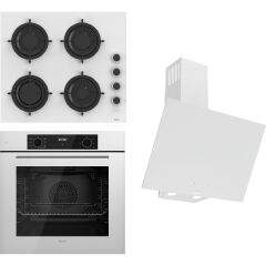 Ferre Flowart-Sılentart Serisi Beyaz Set (CS206-FA + QBL63CB +D078-SA) - Emaye Izgara